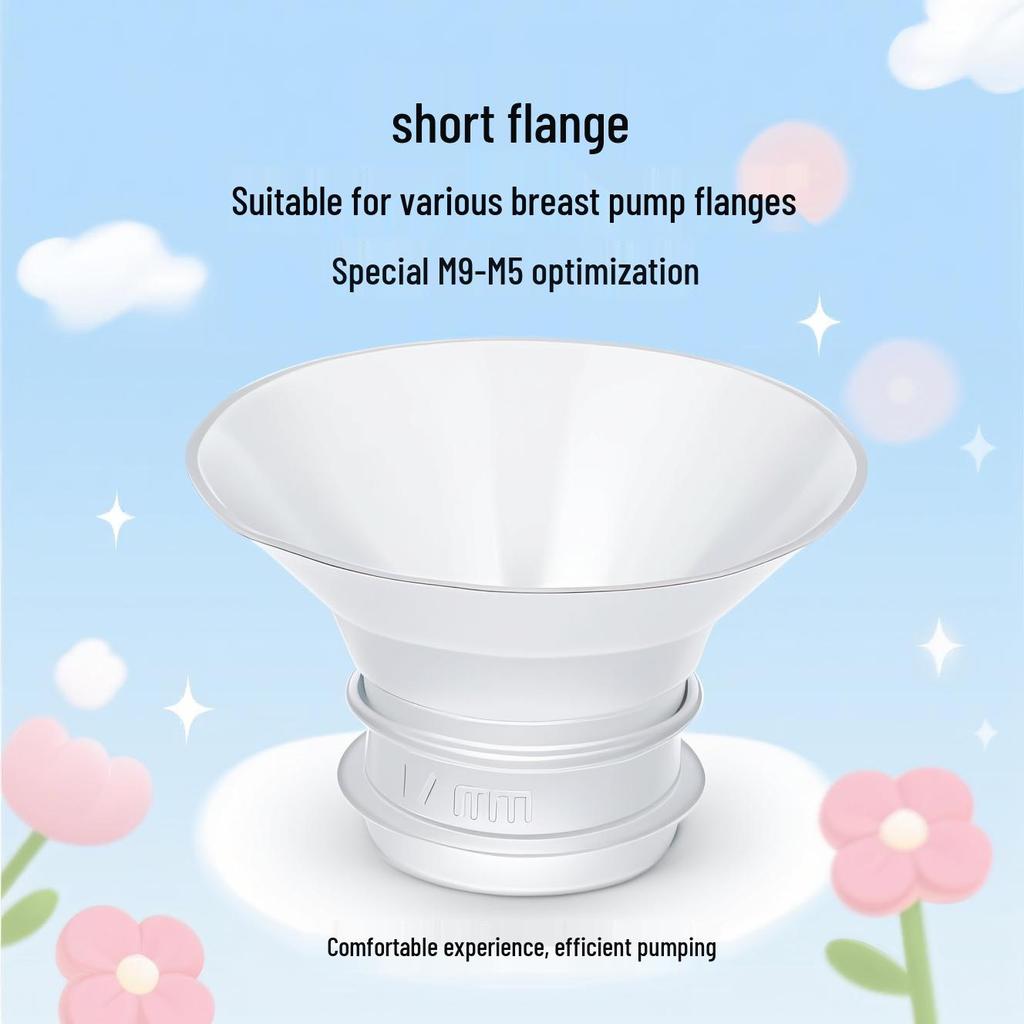 Short Flange Breast Pump Horn Cover Nipple Reducer Converter (M9-M5) Optimized Version