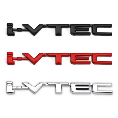 Métal 3D i-VTEC Voiture Coffre Arrière Turbo Aile Emblème Badge Autocollants Argent/Noir/Rouge