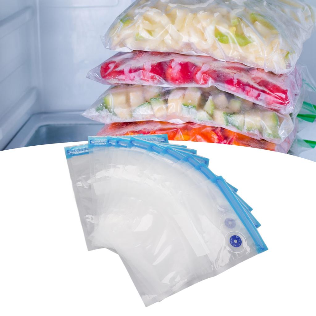 10pcs Vacuum Food Storage Bags Reusable Safe PE Vacuum Sled Food Storage Bag for Food Snack Storage Household