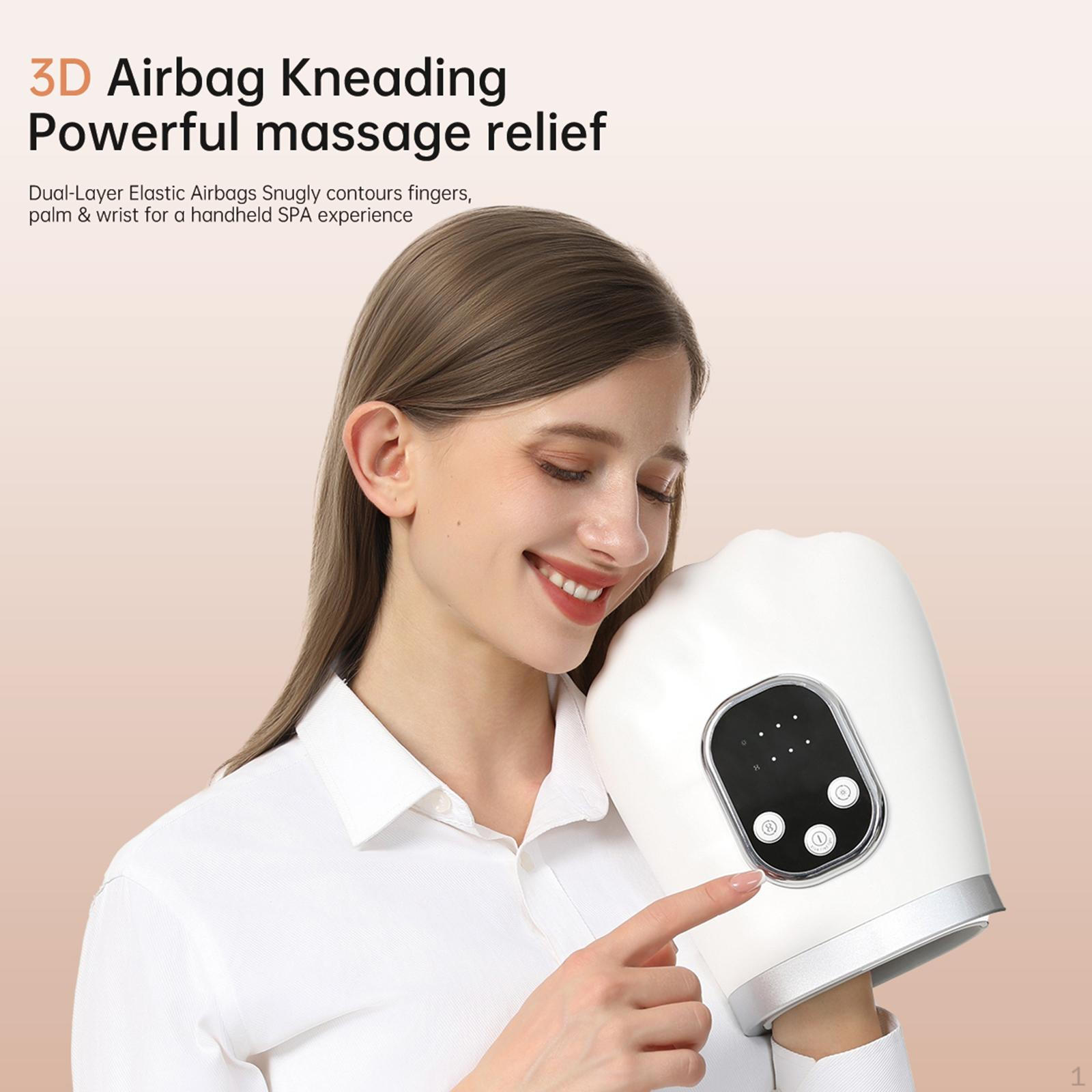 

Hand Massage with Heat and Compression Men Women Kneading Portable Palm Wrist Three Adjustable Modes