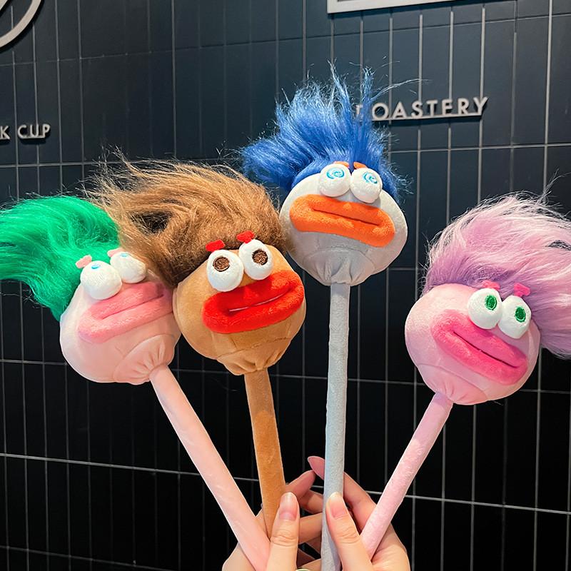 Hair Creative Explosive Funny Expressions Diy Hairstyle Plush Massage Hammer