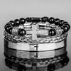 2026 European and American Cross Three-piece Bracelet, Men's Trend Stacking, Niche Design Accessories