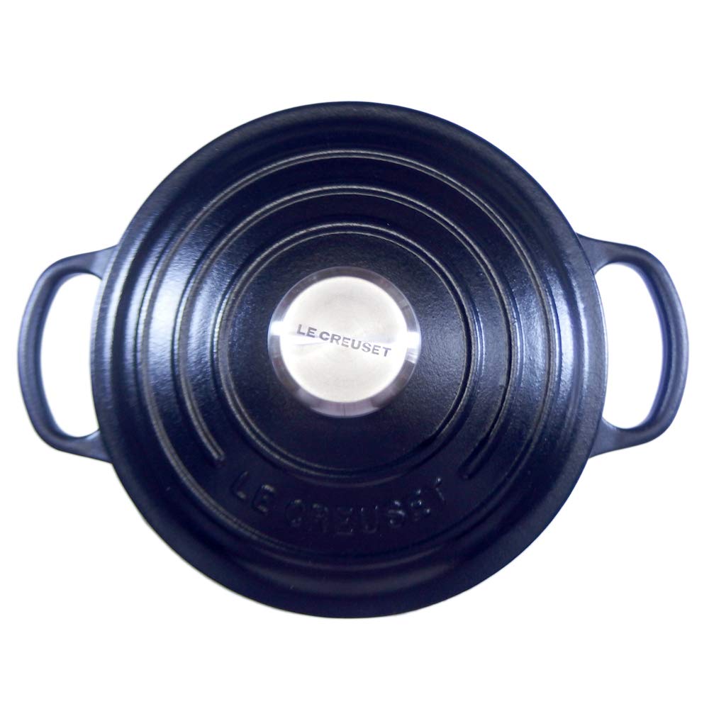 Le Creuset Pot Cocotte Ronde Black 00 Creuset/Le Two-handed 21177-18cm (Silver Knob) [Item]