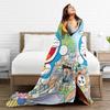 Cartoon D-Doraemon  Warm Soft Blanket  Camping Plush Throw Blanket Novelty Bedroom Flannel Bedspread Sofa Bed Cover