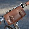 Borsa in Pelle per Attrezzatura da Ciclismo Borsa Frontale in Pelle per Bici da Strada Manubri da Ciclismo Borselli Accessorio per Ciclismo
