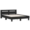 VidaXL Bed Frames with Headboard, Double Bed with Slatted Base, Adult Bed, Bedroom Furniture, Modern, Black 150x200 3207414