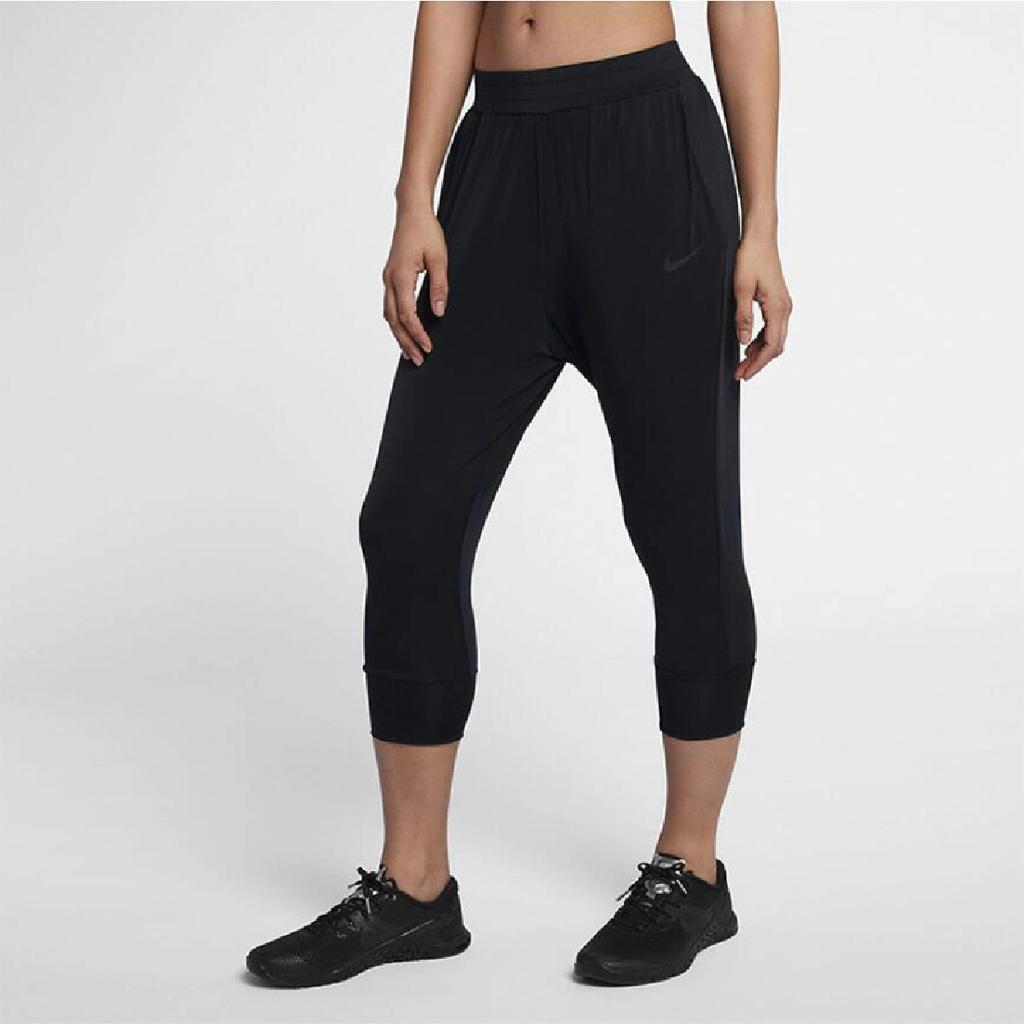 Nike Dri-FIT Logo Print Minimalist Sports Pants Women Bottoms Black AA0077-010