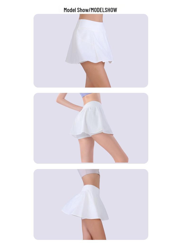 Quick-Dry Stretchy Tennis Golf Running Skirt with Built-In Shorts