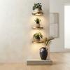 Wall Mounted Floating Wall Shelf Invisible Bracket Display Rack LED Light Shelf  Bedroom Decor