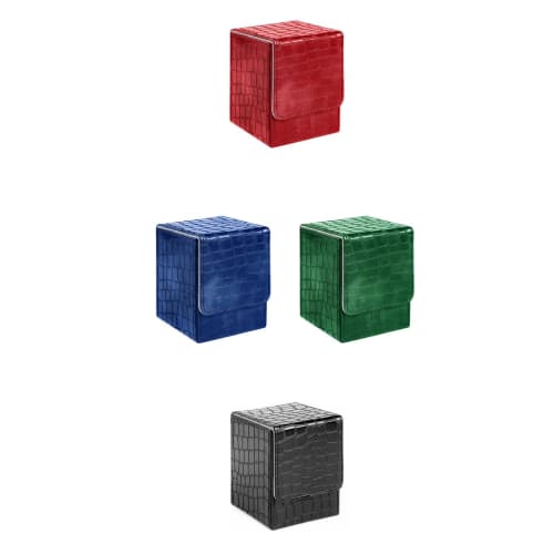 DeeRace Card Deck Box, Premium PU Leather Gaming Card Deck Storage Box, Green