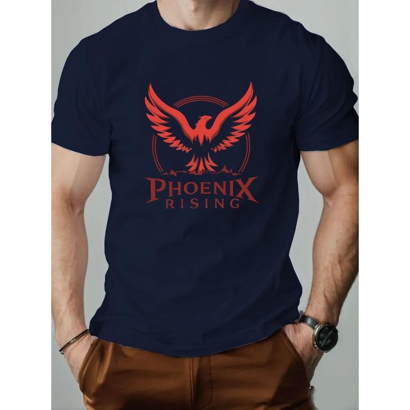 European Size Men'S Big Bird English Pattern Summer Casual Round Neck Short T-Shirt
