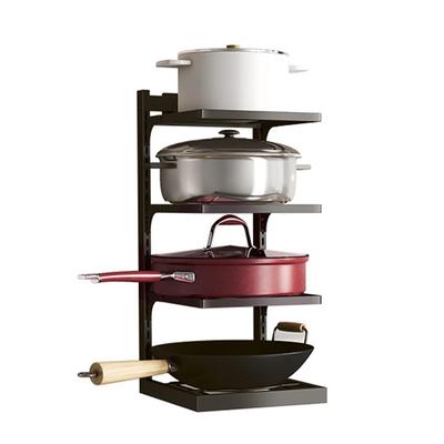 KKC Frying Pan Storage, Under-Sink Frying Pan Stand, Wall-Mounted Pot Rack, 4 Tiers
