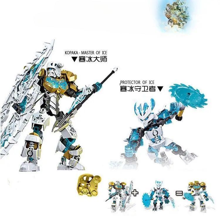 Nuovo Robot Mecha Combinabile Soldato Scheletrico Blocchi da Costruzione Guerriero Biochimico Maschera Dorata Giocattolo Ragazzo Regalo per le Feste dei Bambini