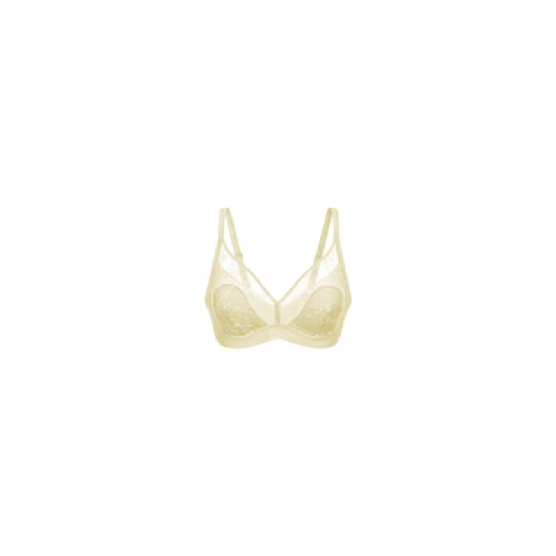ubras Sunlight Vanilla Lace Rabbit Ear Cup Large Breast Bra Wireless Brassiere