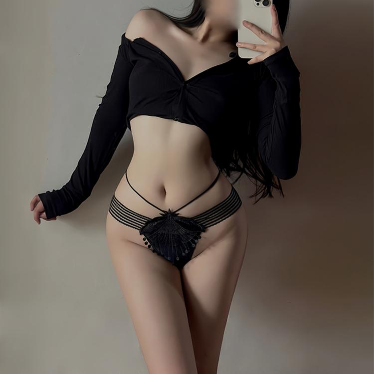 Women Erotic Sexy Open Lace Panties Transparent Bow Low Waist Underpants Female Breathable Hollow Mesh Briefs Lingerie