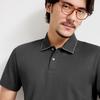 Polo da uomo a maniche corte in misto cashmere e seta