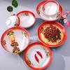 ZISIZ Retro Double Happiness Melamine Divided Serving Bowl
