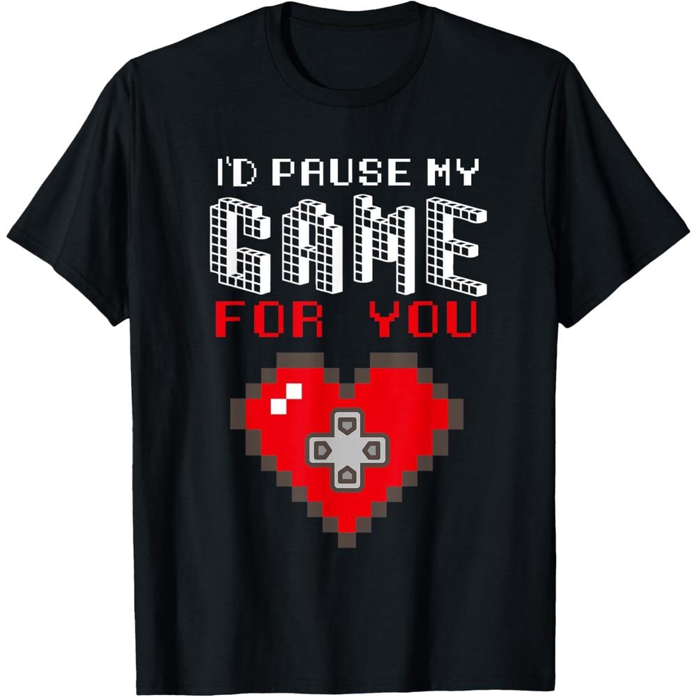 Video Game Gaming Valentines Day Gamer T Shirts for Boys Men T-Shirt L чёрный