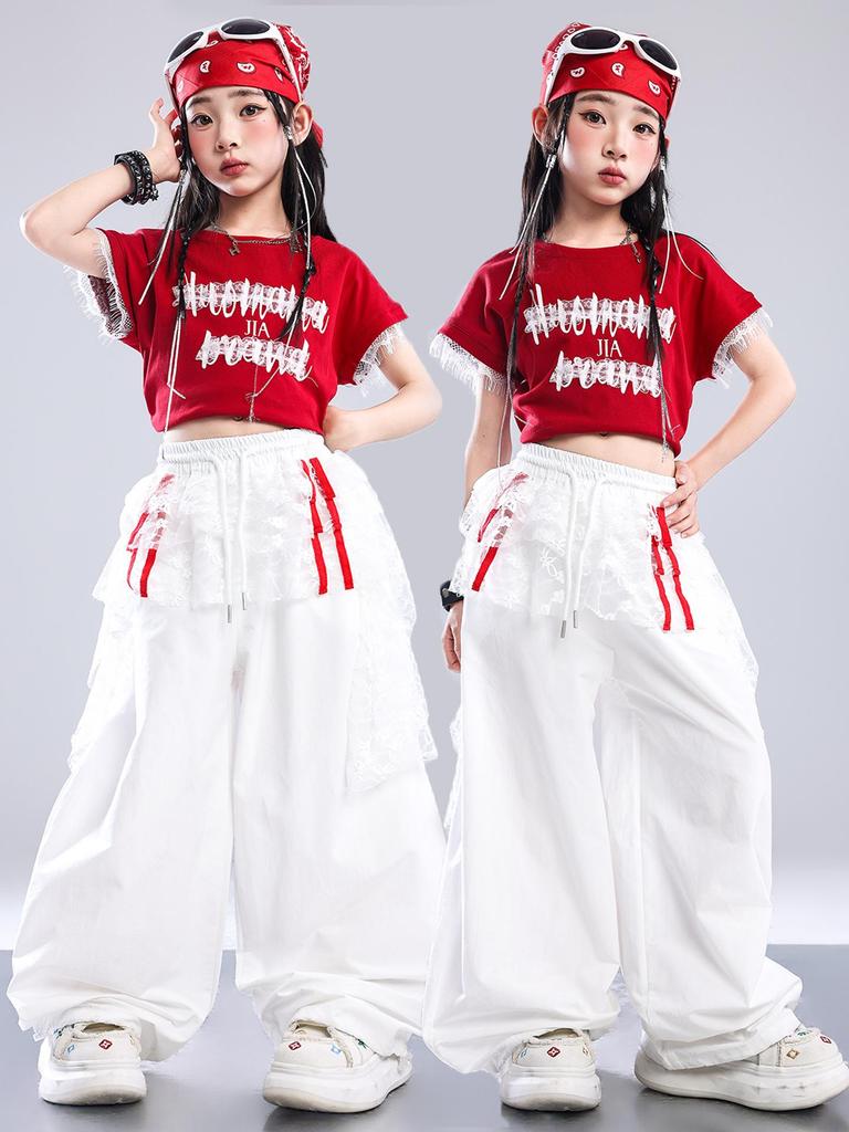 Set Costume Hip Hop Jazz Dance per Ragazze – Alla Moda Outfit da Esibizione Street Dance per Bambini