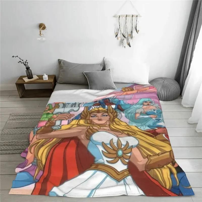 She Ra Princess Of Power Anime Blanket Glimmer Adventure Cartoon Fuzzy Funny Soft Throw Blankets for Bedspread Winter blanket