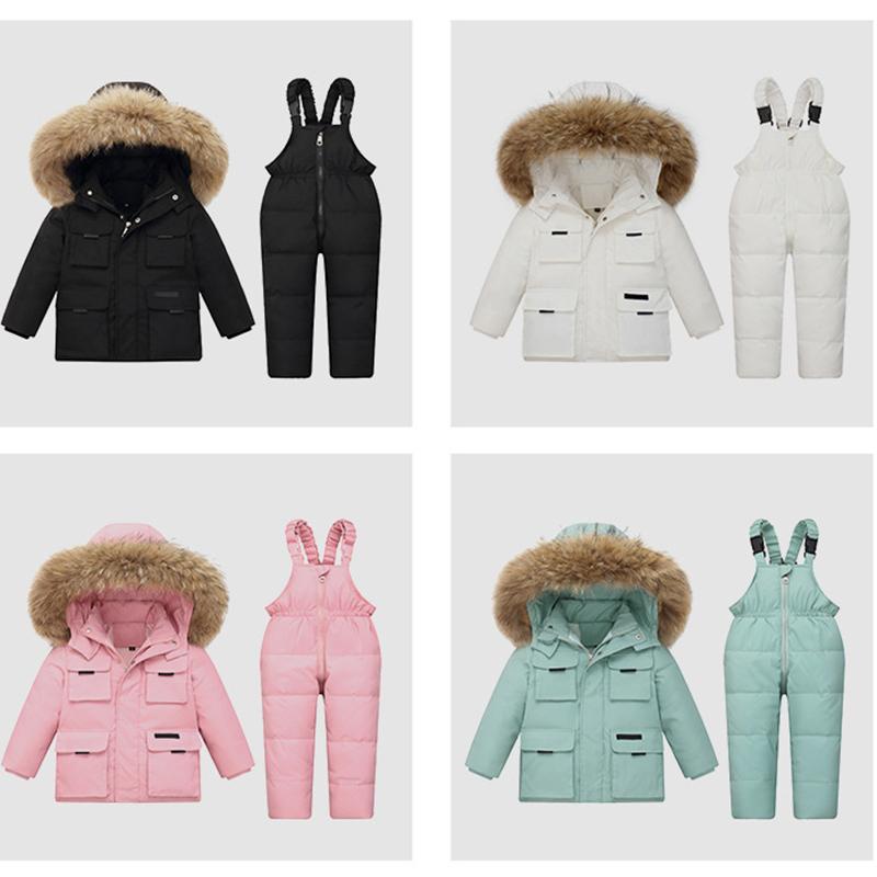 Children's Down Jacket Suit Boys Girls Thickened Winter Style