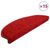 VidaXL Tapis d'escalier 15 pièces 65 x 21 x 4 cm Rouge Demi-rond Grand 133907