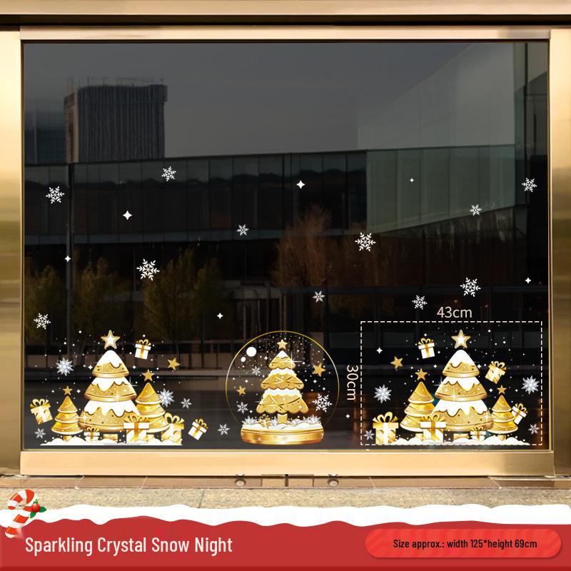 2025 Christmas Window Clings: Santa Claus Tree Decor