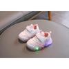Kids Light Up Heart Pattern Korean Style Sports Sneakers For Boys And Girls