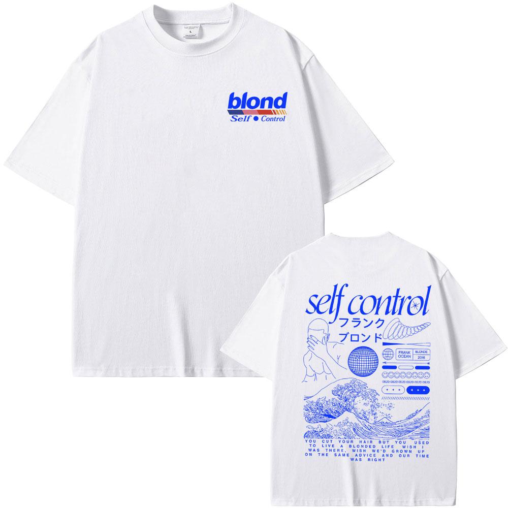 

2026 New Rapper Frank Hip Hop Vintage Tshirt Blond Self Control T Shirt Ocean Fashion T-shirts Men s Oversized Short Sleeve T... 5XL різнокольоровий