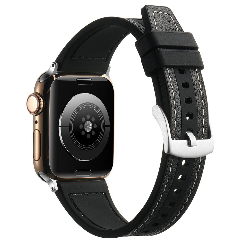 

Ремешок для Apple Watch Series 10 42мм/9 8 7 41мм/SE (2023) SE (2022) SE 6 5 4 40мм/3 2 1 38мм Ремешок для часов Спортивный стиль Black