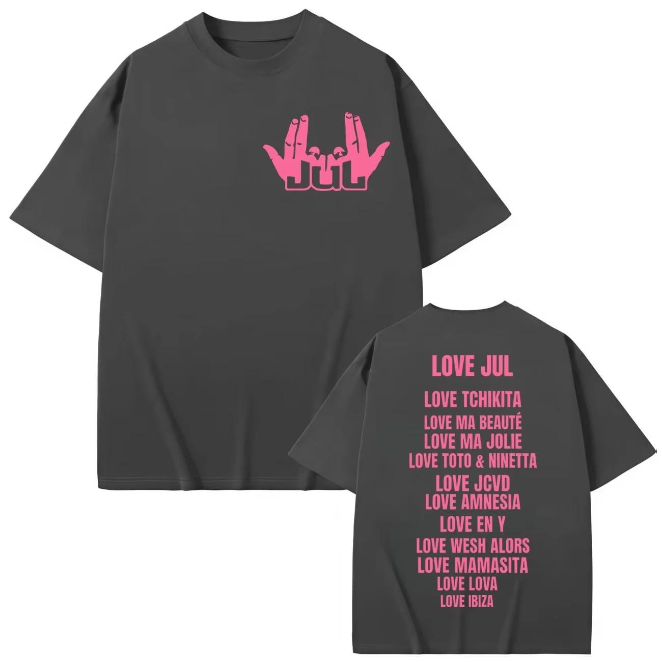

France Rapper Jul Merch Tshirt Harajuku Hip Hop Pop Music Tees Short Sleeve Tshirts Men Women high quality Short Sleeves Casual L