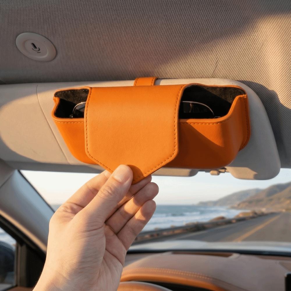 Magnetic Car Glasses Case Wear-Resistant Sunglasses Clip  Car Organizer