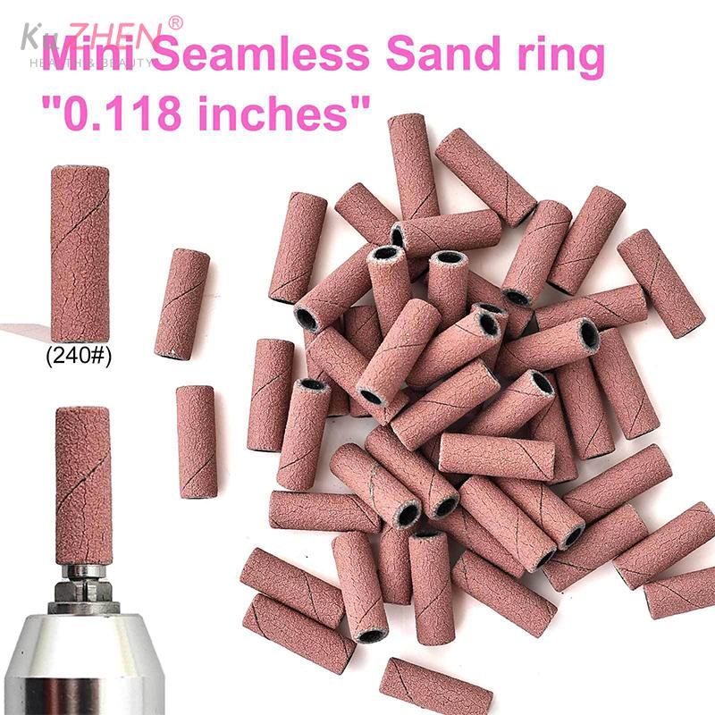 Nail Sanding Ring Bands 80/120/180/240 Grit Electric Manicure Drill Grinding Heads UV Gel Polish Removal Pedicure Abrasive Tools