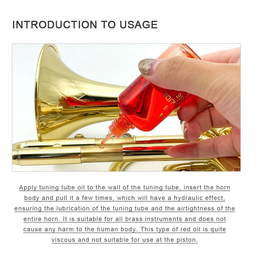 50ml/Bottle Guitar String Lubricant Tuning Tube Red Oil Tuning Slide Grease for Trumpets Trombones and Other Brass Instruments
