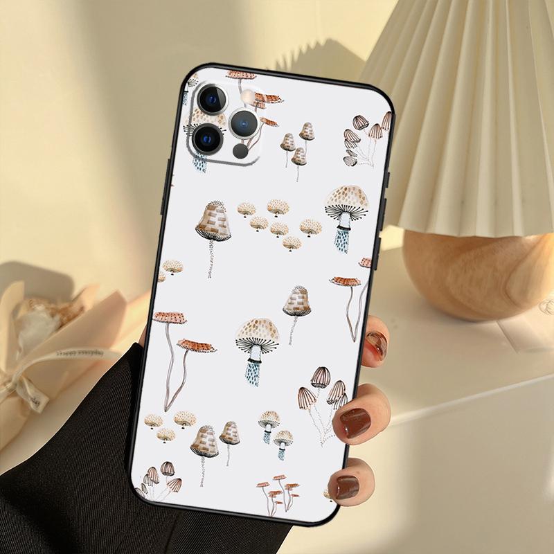 Mushroom Phone Case For iPhone 13 16 15 11 12 14 17 Pro Max 12 mini 15 16 Plus 16e 17 Air Cover Funda