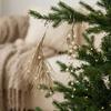 Handmade Christmas Pearl Pick Branch Realistic Xmas Tree Hanging Ornament  Holiday Wreath