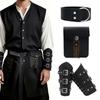 Renaissances Costume Vikinges Costume Accessories Set Medieval Pirate Leather Belt Bracers Cosplay Halloween Costumes