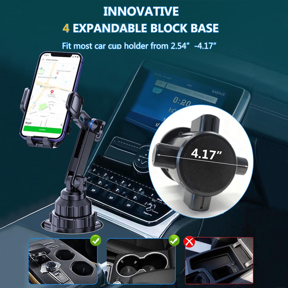 Support de téléphone de voiture amélioré à rotation 360°: Support Anti-Secousse pour Navigation & Streaming en Direct