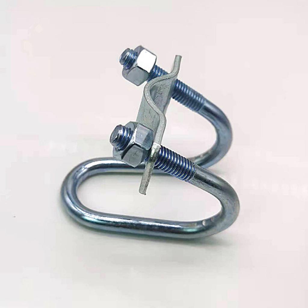 10Pcs Cross Pipe Clamp Double U-shaped Screw Bolt Horizontal Vertical Connector Stainless Steel Pipe Connector Fixator