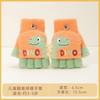 Boys Winter Knitting Cute Dinosaur Kindergarten Half Finger Flip Writing Cold Wool Children's Warm Gloves
