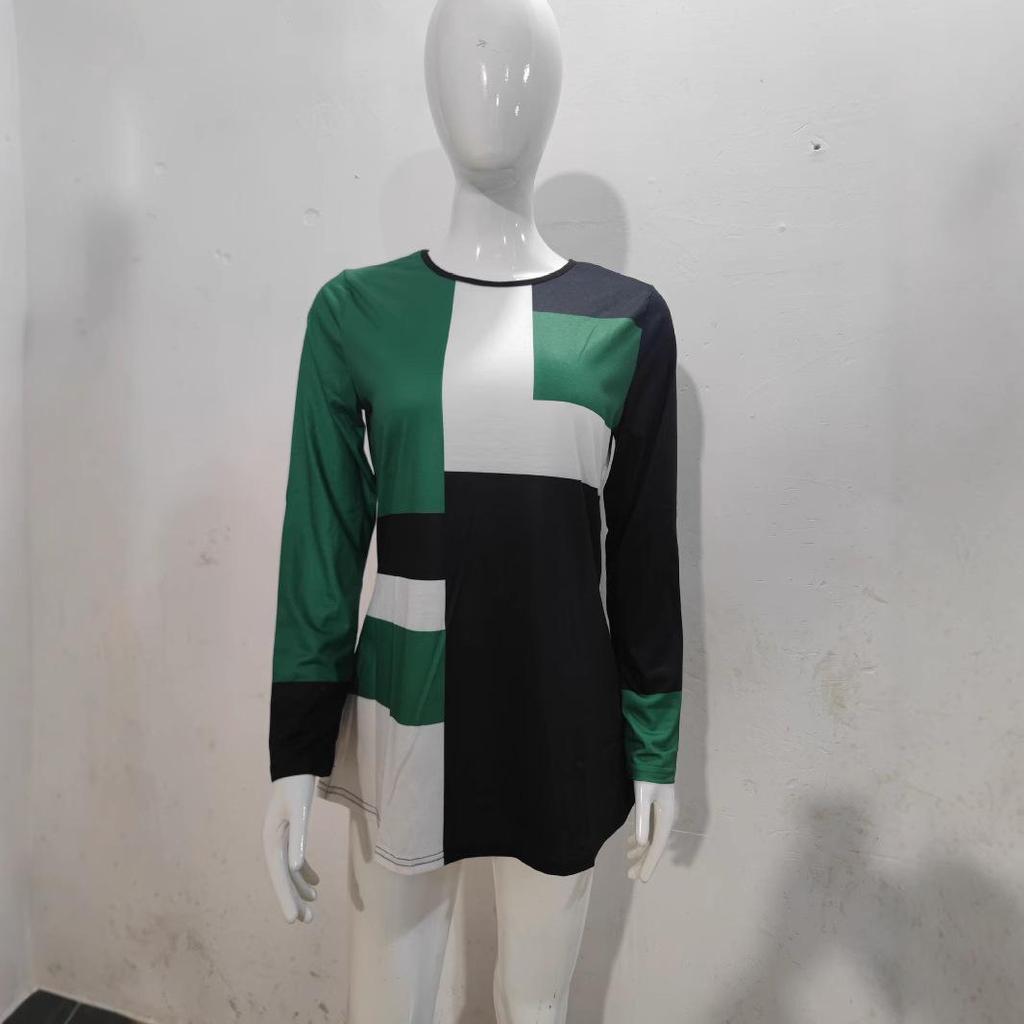 Women's Round Neck Long Sleeve Printed T-Shirt