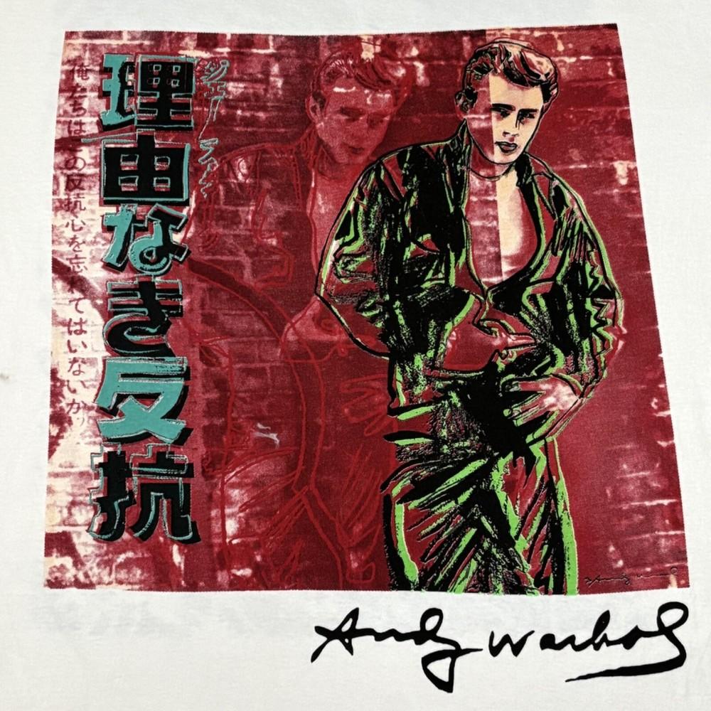 James Dean Andy Warhol Vintage Sz.L White Rare Art Single Stitch T-Shirt REPRINT