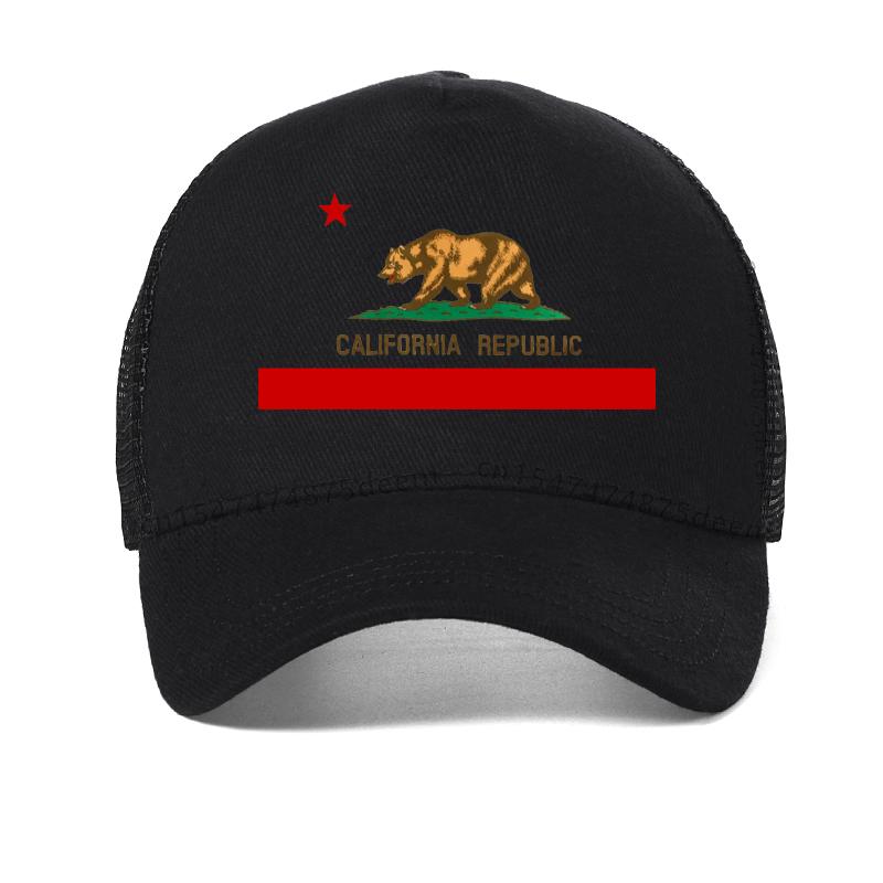 California Bear Trucker Cap Women Men California Republic Flag hat Hip Hop Baseball Cap Cool Summer Mesh Breathable hats