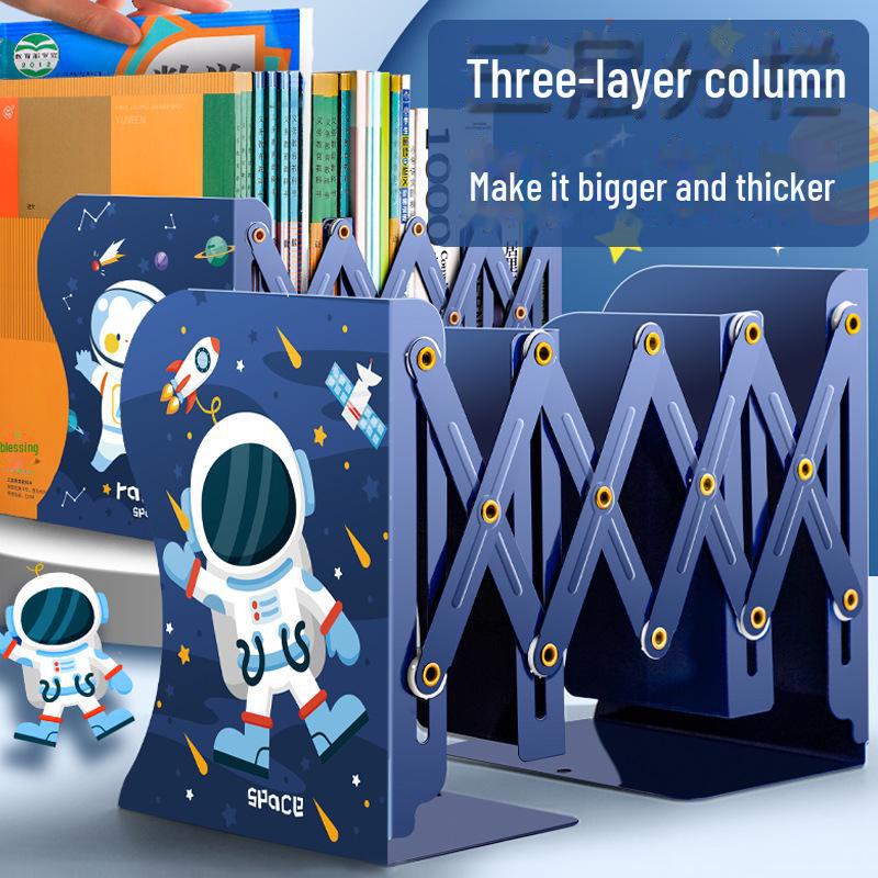 Verstellbarer Metall-Buchständer mit Desktop-Aufbewahrung