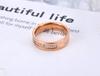 JeeMango Titanium Stainless Steel Wedding Rings For Women Rose Gold Color Exquisite CZ Crystal Charm Ring Christmas Gift JR19130