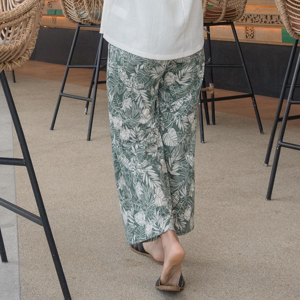 Duran Wide Print Elastic Waist Pants Dbf5S-9222 2Colors