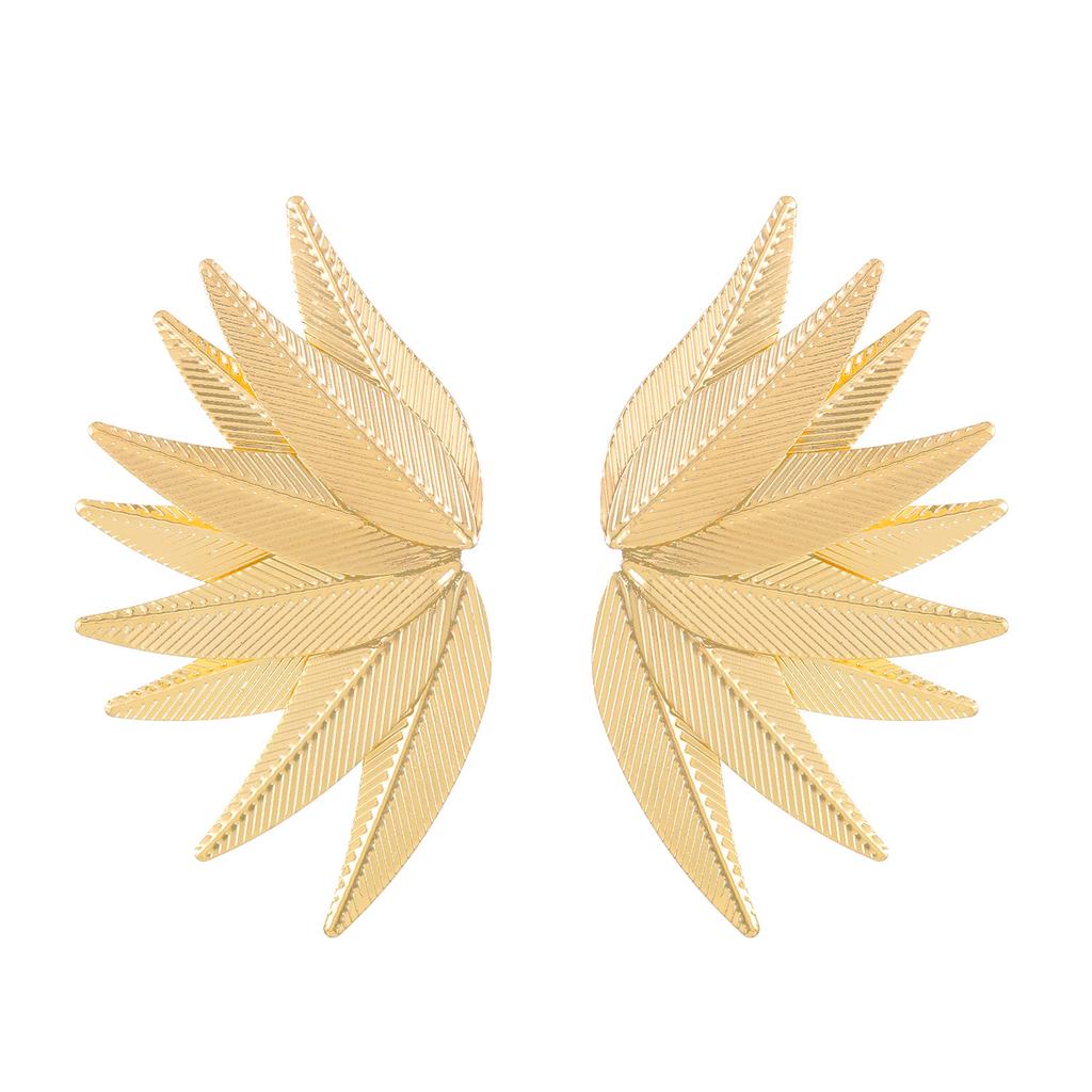 High Quality 2026 Exaggerated Leaf Splicing Earrings, Retro Alloy Leaf Temperament Fashionable Geometric Earrings Women