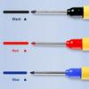 6pcs/Set 33mm Long Head Marking Pens Set - Red/Blue/Black Waterproof Woodworking Decoration Deep Hole Multipurpose Marking Tool