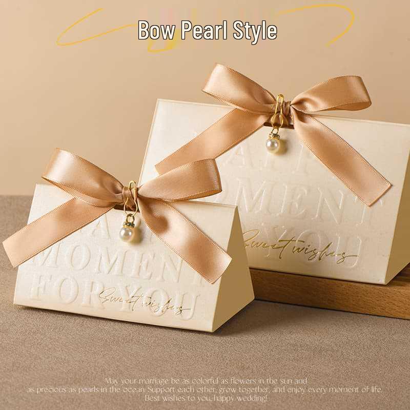 2025 Elegant Triangular Wedding Candy Box for Newlyweds – High-End Party Favor