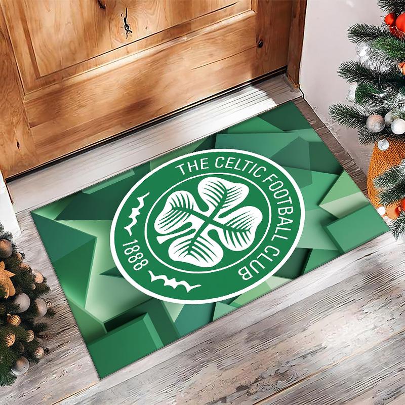 Tappeto Morbido Antiscivolo per Interni con Motivo Calcio Celtic FC, Tappetino Decorativo Sportivo per Camera da Letto